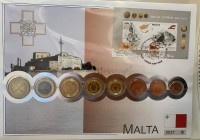 Auktion 338 / Los 6029 <br>Numisbrief mit Euro-Münzsatz 2008, Malta