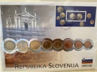 Auktion 338 / Los 6030 <br>Numisbrief mit Euro-Münzsatz 2007, Slovenien
