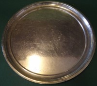 Auktion  / Los  <br>runde Platte, plated, Gravur Sydney 1939, D-30 cm