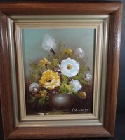 Los 4029 <br>Womberg "Blumen in Vase" Öl/Leinen, gerahmt, RG 44,5x39 cm