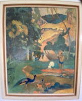 Auktion 338 / Los 5009 <br>Kunstdruck nach Paul Gauguin, "Matamoe" betitelt (1842), gerahmt