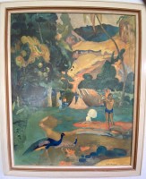 Los 5009 <br>Kunstdruck nach Paul Gauguin, "Matamoe" betitelt (1842), gerahmt