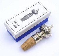 Los 11025 <br>Korkenhalter mit Silbergriff 835/000, OVP