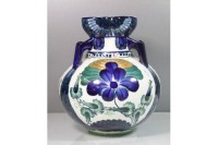 Auktion 344 / Los 9023 <br>Vase, Alumina, Dänemark, florale Bemalung, Jugendstil, H-23cm.