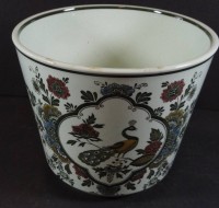 Los 9044 <br>gr. Blumenübertopf "Villeroy&amp;Boch" Mettlach, Dekor Päon, Handausgemalt, H-17 cm, D-20 cm