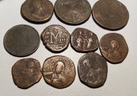 Auktion 338 / Los 6059 <br>10x div. antike Bronze-und Kupfermünzen, byzantinisch, persisch, arabisch??,