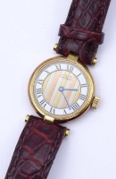 Damen Armbanduhr "Cartier", Vermeil, Quartz, Sterling Silber 0.925 vergoldet, D. 24mm,laut EL funktionstüchtig (nicht überprüft)