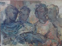 Los 4040 <br>M. Keller "Der Wundersame"  auf Rahmen betitelt, Öl/Leinen, gerahmt, sign. M.K.K.58, , 60x80 cm