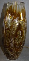Los  <br>hohe Kristall-Vase mit Schliff, H-31 cm, Rand mit Chips