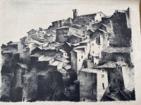 Los 5040 <br>Rudolf HENGSTENBERG (1894-1974)  1925 "Stadtansicht" gr. Lithografie, fleckig, Läsuren, BG 50x64 cm