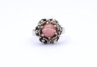 Auktion 339 / Los 1015 <br>Ring mit Rhodochrosit , Silber 835/000, 4,9g., RG 55