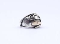 Auktion 339 / Los 1028 <br>Silber + Gold Ring, AB bez. 6,6g., RG 49/50