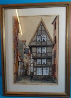 Auktion 339 / Los 4000 <br>Müller "Hannover-Ansicht" betitelt, Aquarell, ger/Glas, RG 32x23 cm