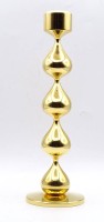 Auktion 339 / Los 15008 <br>Einzelner Kerzenhalter "Design Asmussen", Denmark, 24 Karat vergoldet, H. 21,0cm