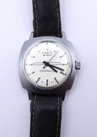 Auktion 339 / Los 2035 <br>Herren Armbanduhr "Ruhla de Luxe", Gehäuse 34,5x34,5mm, mechanisch,Werk läuft