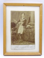 Altes Foto um 1880 von Alfonso de Borbon , mit Autograph, König von Spanien von 1886-1931??, auf Karton ca. 14x8,5 cm