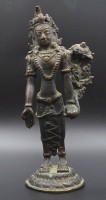Auktion 339 / Los 15501 <br>*indische Gottheit, Bronze, älter, H-19 cm