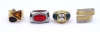 Auktion 342 / Los 1054 <br>4x Modeschmuck Ringe, goldfarben