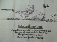 Karte Grenze Deutsches Reich/ Polen, Rückseite mit Lehrbild für Waffengebrauch, 50x69 cm