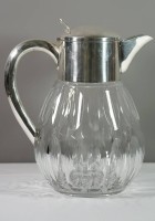 sogen. "Kalte Ente", Kristall beschliffen, versilberte Montur, gemarkt, Einsatz vorhanden, H-28,5cm.