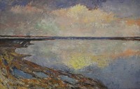 Los 4022 <br>Richard CURDES (1891-1974), Küste, Öl/Platte, gerahmt, RG 58,5 x 83,5cm