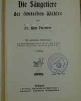 Auktion 339 / Los 3016 <br>"Die Säugetiere des deutschen Waldes" 1908, mit NSDAP Zensur-Stempels