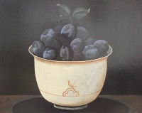 Los  <br>Feger '56 o.ä., Früchte-Stilleben, Öl/Platte, gerahmt, RG 46 x 56cm.