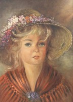 Los  <br>unleserl.signiert, Mädchenportrait, Öl/Leinwand, gerahmt, RG 46,5 x 36,5cm.