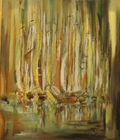 Los  <br>Moly o.ä., Yachten, Öl/Leinwand, gerahmt, RG 65,5 x 56cm.