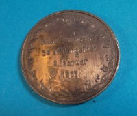 Auktion 339 / Los 6049 <br>Bronze Medaille Künstler Verein 50.Stiftungsfest 2.Feb. 1907 , ungepflegt, wohl Hamburg, D-4,5 cm
