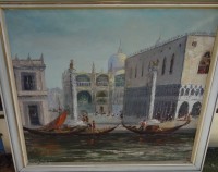 Auktion 339 / Los 4082 <br>Herbert NUSSMANN (XX)  "Venedig-Ansicht", Öl/Leinen, gerahmt, RG 85x92 cm