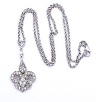 Auktion 340 / Los 1027 <br>925er Silber Halskette mit klaren Steinen, L. 43cm, 6,9g.