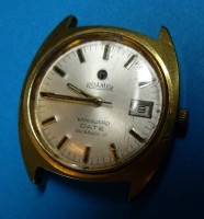 Auktion 340 / Los 2001 <br>Handaufzug Herrenarmbanduhr  Roamer Vanguard Date, 17 Steine, Werk läuft, ohne Band, Tragespuren,  Swiss made