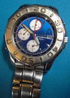 Los 2011 <br>Vintage " PULSAR Alarm Chronograph " Quartz Armbanduhr,  Metallband