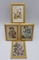 Los 5004 <br>4x div. Drucke mit Hummel-Motiven, je gerahmt/Glas, RG ca. 18 x 13cm.