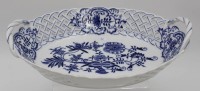 Los 8013 <br>ovale Korbschale, gemarkt, Tschechien, Zwiebelmuster, H-7,2cm B-29cm T-20cm.