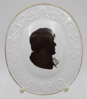 Los 8024 <br>Meissen-Wandplakette, Seitenprofil H.von Kleist, DDR 1977, 16,8 x 14,5cm