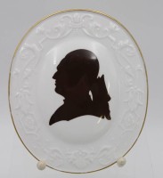 Los 8027 <br>Meissen-Wandplakette, Seitenprofil Lessing, DDR 1977, 16,8 x 14,5cm