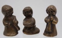 Los 15019 <br>3x kl. Bronze-Engel, ca. H-7,8cm.