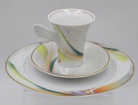 Los 8041 <br>Kaffeegedeck, Rosenthal, Mythos, Entw. Paul Wunderlich, Tasse H-9,2cm.