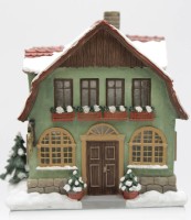 Los 15036 <br>Winterhaus, Hummel/Goebel, Kunstmasse, H-16,5 x 16cm.
