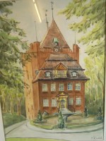 Los 4007 <br>P. Riedel  "Schloss Ritzebüttel", Aquarell, ger/Glas, RG 53x43 cm