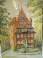 Auktion 340 / Los 4007 <br>P. Riedel  "Schloss Ritzebüttel", Aquarell, ger/Glas, RG 53x43 cm