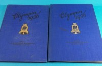 Auktion 340 / Los 7011 <br>2x Sammelalben "Olympia 1936", Band 1+2, komplett und gut erhalten