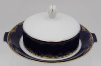 Los 8056 <br>Butterdose, Classic Rose, Aida, Kobalt mit Gold, ca. H-9cm.