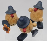 Los 15038 <br>3x Erzgebirge Figuren, Köhler, ca. H-10,5cm.