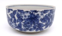 Los 15508 <br>Reisschale mit Blaumarke rundum blaue Blüten Ø 11.5cm H. 5.5cm