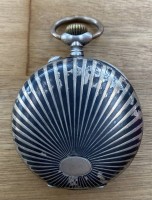 Los 2037 <br>mechan. Savonette, Blindenuhr, beide Deckel mit Niello-Technik,Silber-800-,  Werk steht