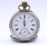 Los 2053 <br>Herren Taschenuhr , Silbergehäuse 800/000, mechanisch, Werk steht, D. 49mm