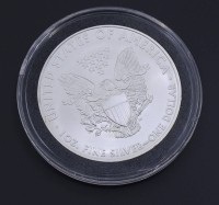 Los 6018 <br>One Dollar 2008 USA 1 Oz Finesilver , in Kapsel